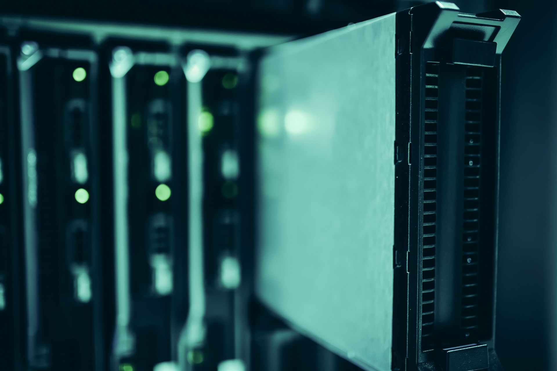 Data center cabinets with server status lights